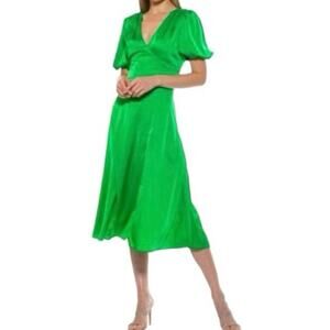 Alexia Admor Nola Puff Sleeve Midi Dress 8 NWT